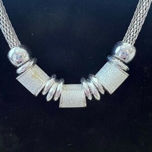 Silver Sparkle Cylindrical Necklace by Charter Club is Like New
